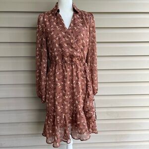 Eva Mendes for New York & Company Brown Floral Dress